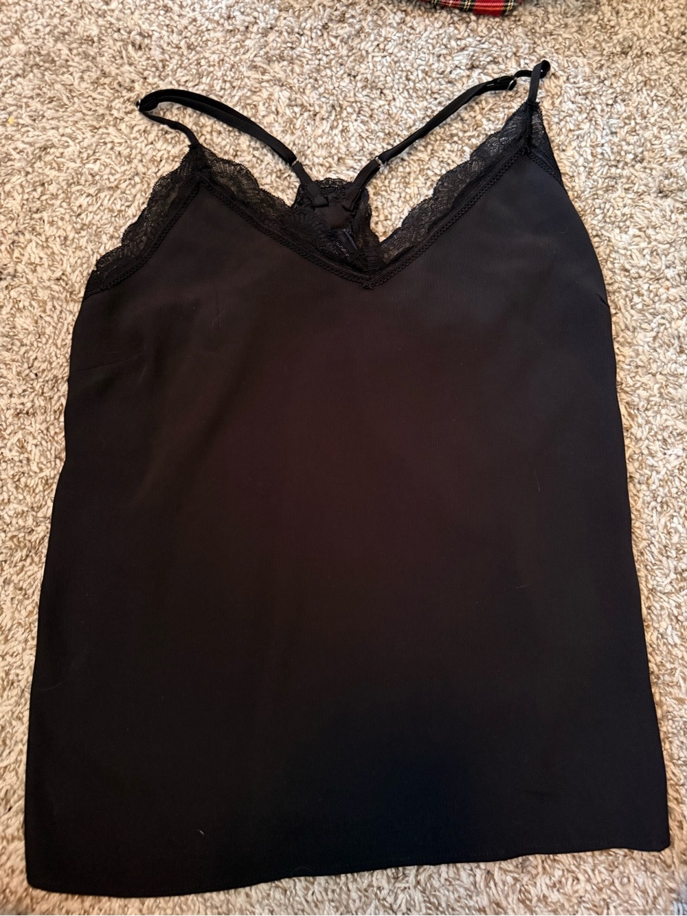 Women's Black Lace Trim Camisole Tank